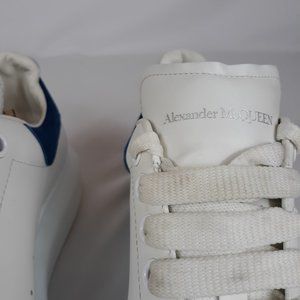 Alexander Mcqueen Mens Sneakers White Blue Low Top Lace Up Perforated 10.5M